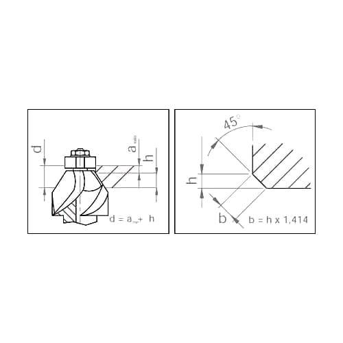 Entgratfräser aus Hartmetall mit Zapfen, für Konturen