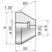 Vorschau: Zentrierkegel mit Kegelkopf Vorschau: Zentrierkegel mit Kegelkopf