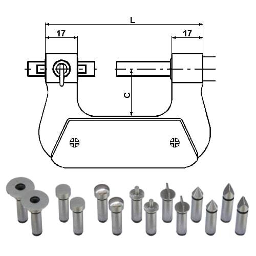 Bügelmessschraube analog verschiebbarem Amboss, Typ M116