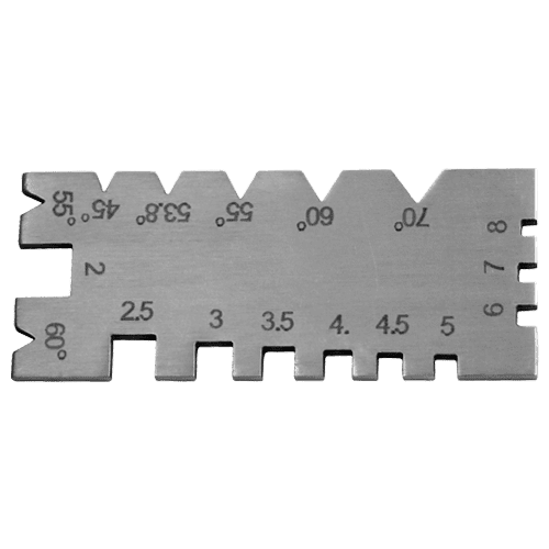 Universal thread cutting gauge for pointed and flat threads