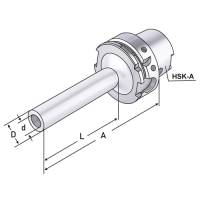 Preview: Cutter holder for screw-in milling cutters Slimeline HSK-A DIN 69893 Preview: Cutter holder for screw-in milling cutters Slimeline HSK-A DIN 69893