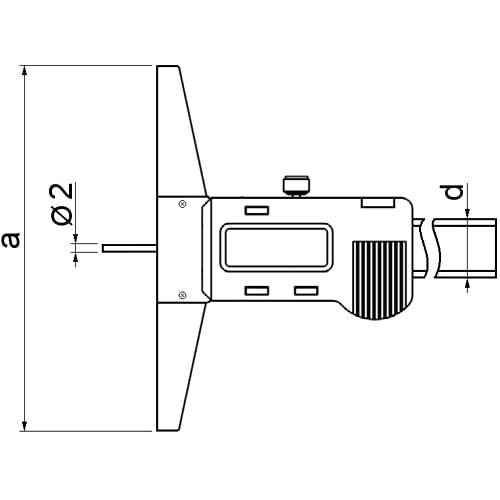 Klein-Tiefenmessschieber digital, mit runder Stiftspitze, DIN 862, Typ 6049