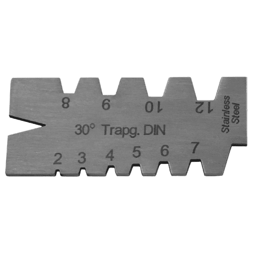 Trapez-Gewindestahllehre mit 30° Flankenwinkel