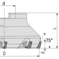Vorschau: Planmesserkopf 75° für SPKN 1203 Wendeplatten Vorschau: Planmesserkopf 75° für SPKN 1203 Wendeplatten