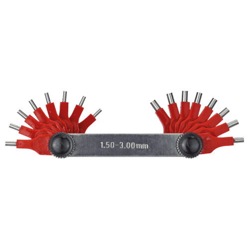 Jet gauges set with steel pins