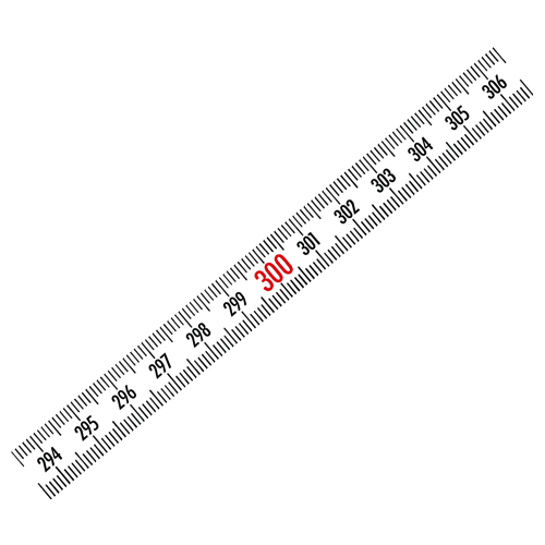 Scale measuring tape with mm-duplex-graduation