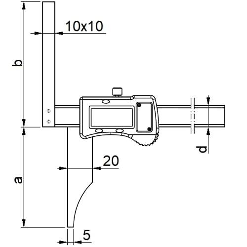 Digitale Fräser-Einstelllehre, mit 100 mm Anschlag, Typ 6712