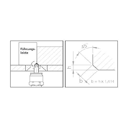 Entgratfräser aus Hartmetall, Spitze Kantenfräser 90°