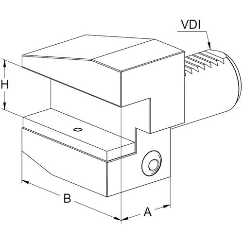 VDI Werkzeughalter DIN 69880 Form B3, rechts, kurz